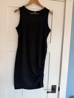 NWT BTFBM Black Sleeveless Ruched Side Bodycon Midi Dress - Size L